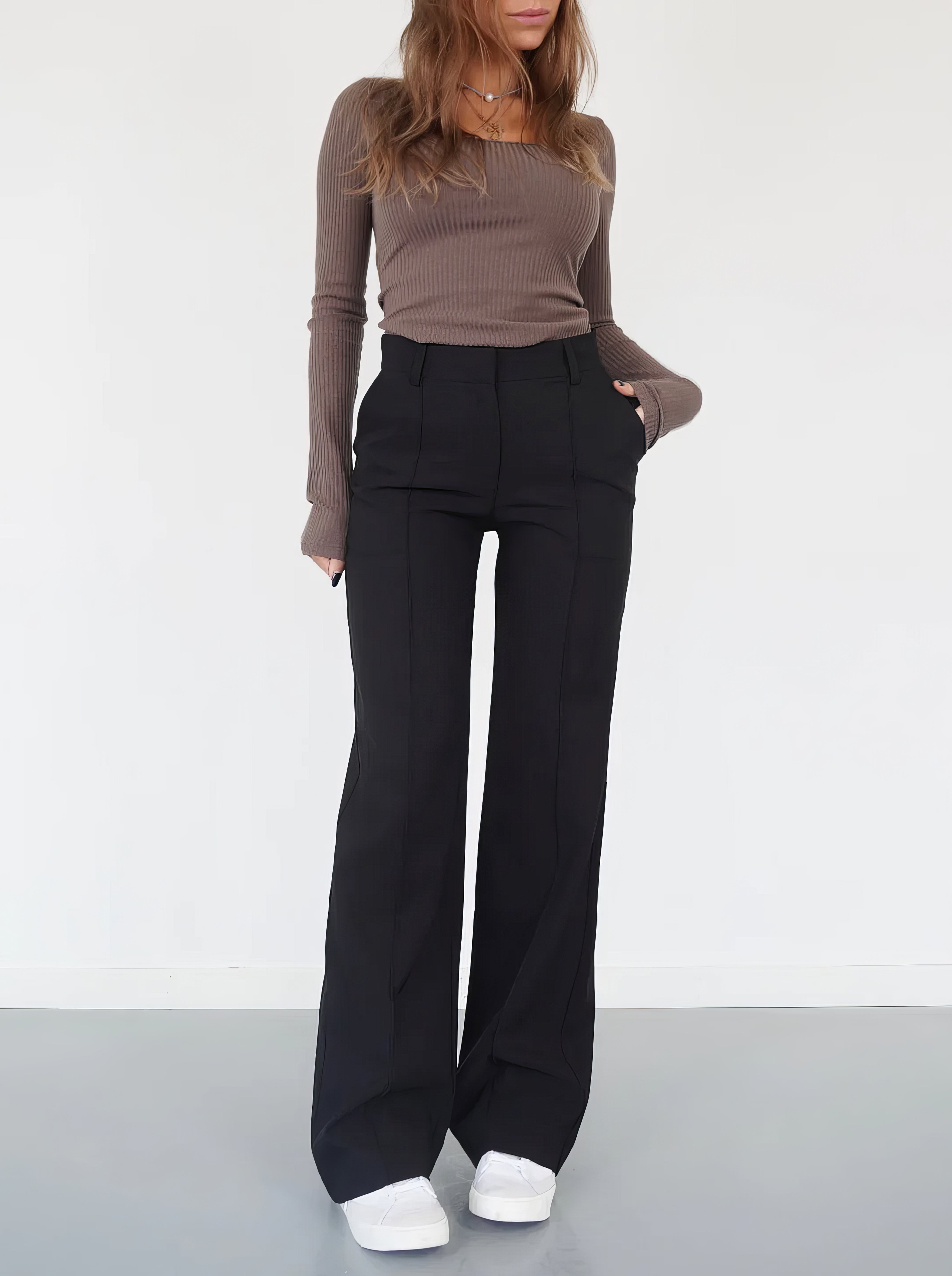 Josie | Moderne broek met wijde pijpen