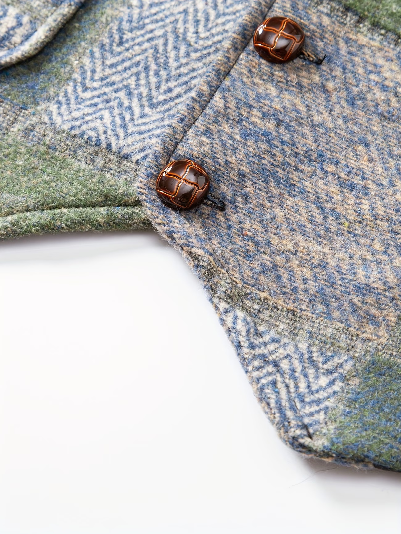 Charles | Patchworkvest met visgraatpatroon