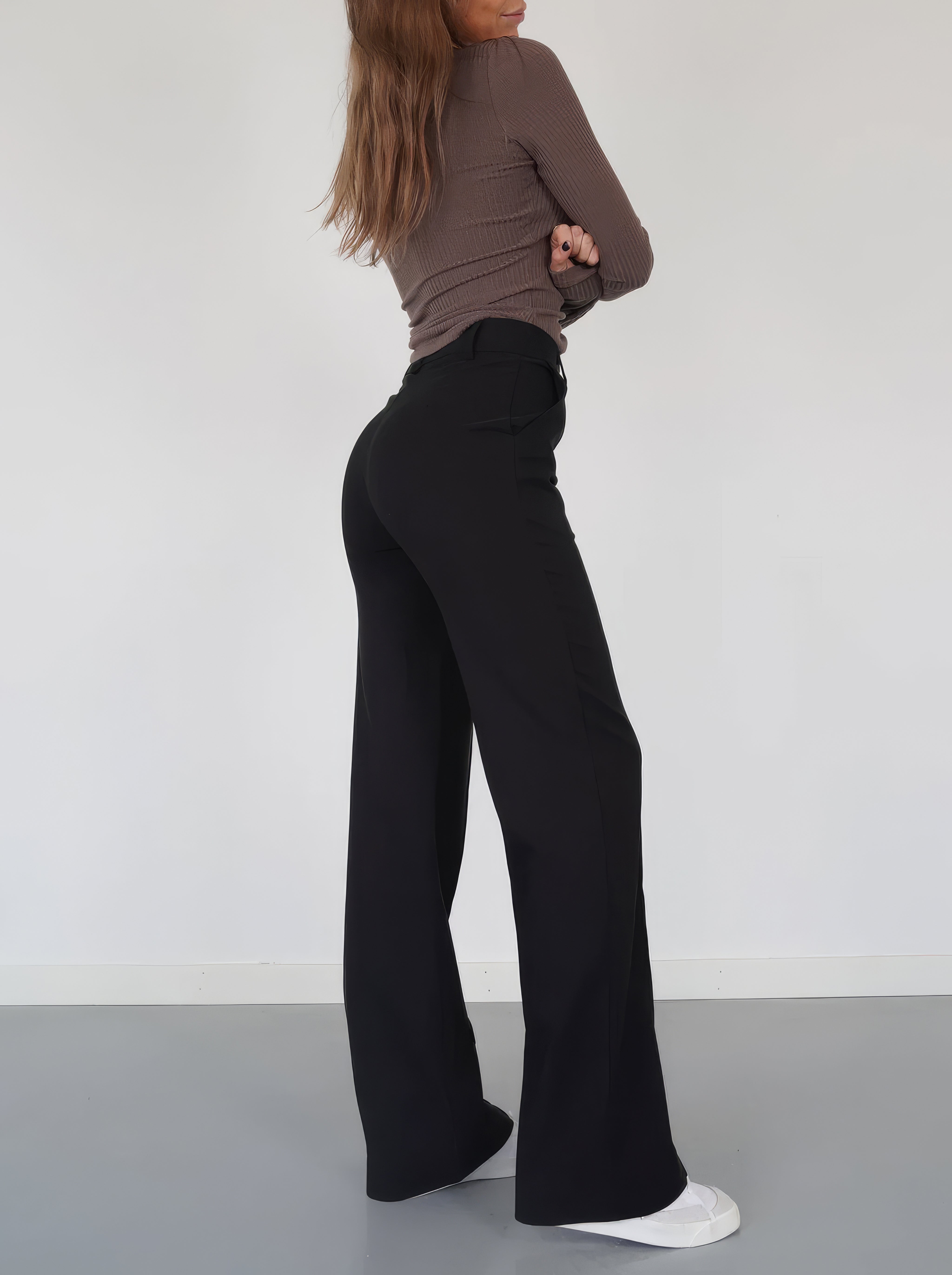 Josie | Moderne broek met wijde pijpen