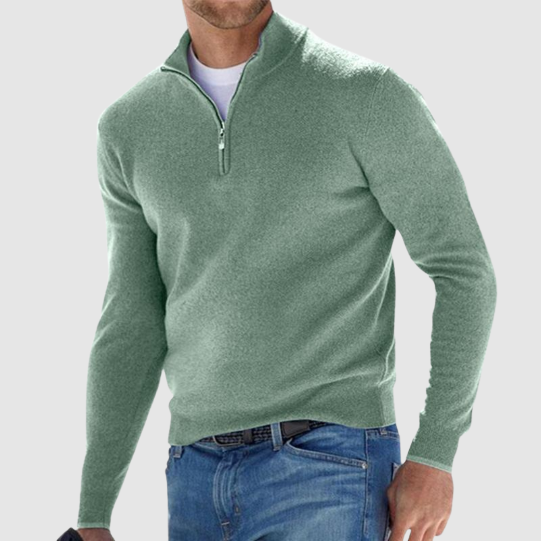 Ruben | Comfortabele Half-Zip Trui Voor Heren