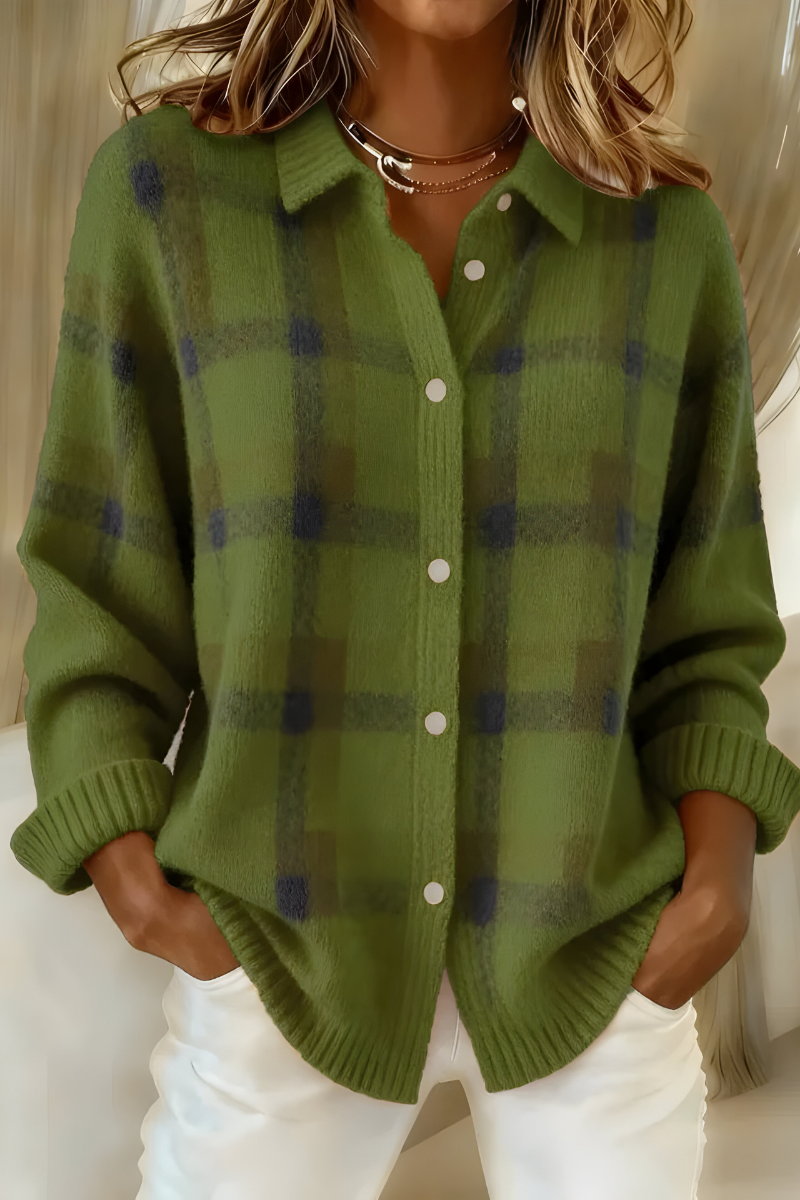 Lunelien | Stijlvolle Geruite Cardigan