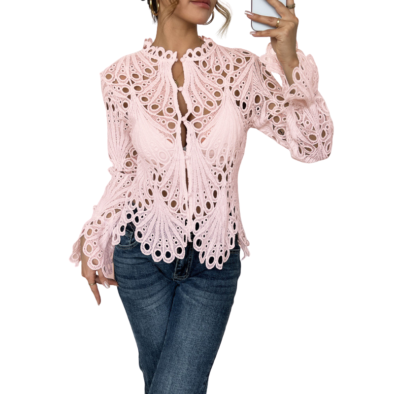 Charice | Moderne blouse met opengewerkte details
