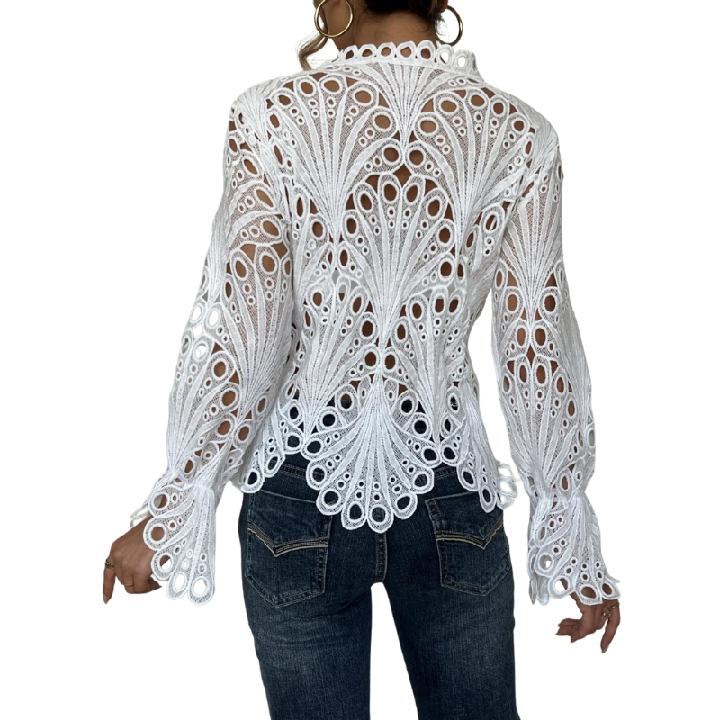 Charice | Moderne blouse met opengewerkte details