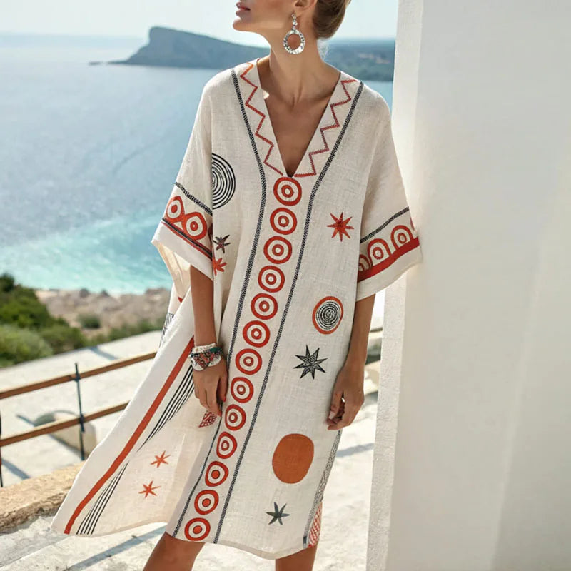 Zijde Elegante Strandjurk voor Onvergetelijke Zomerlooks