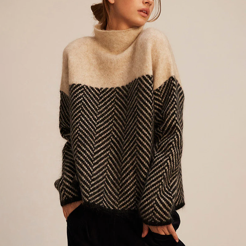Isabelle | Trendy Trui Met Hoge Kraag