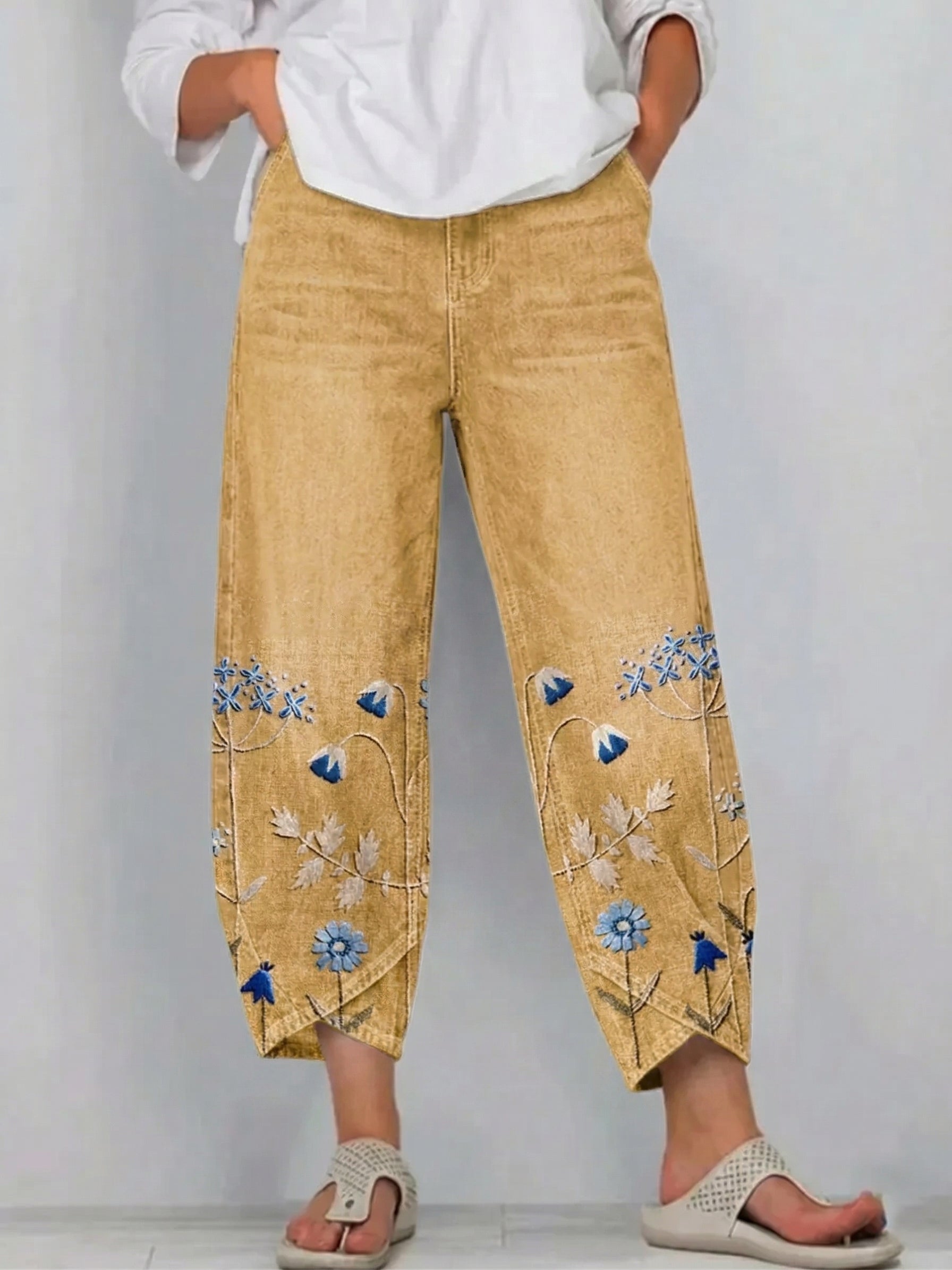 Avery | Casual Geborduurde Broek