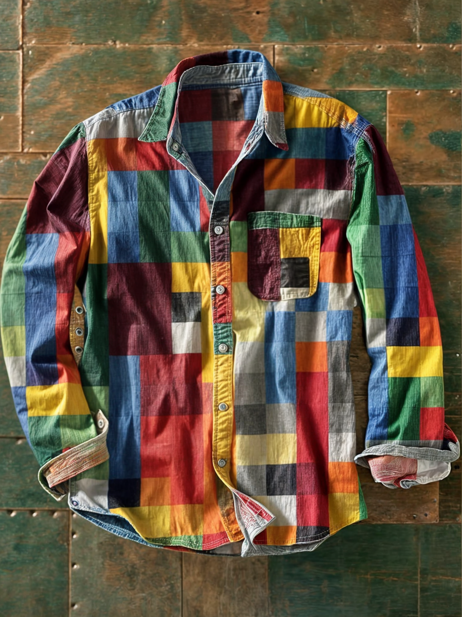 Jeff | Premium Patchwork Overhemd – Unieke Stijl & Comfortabele Pasvorm