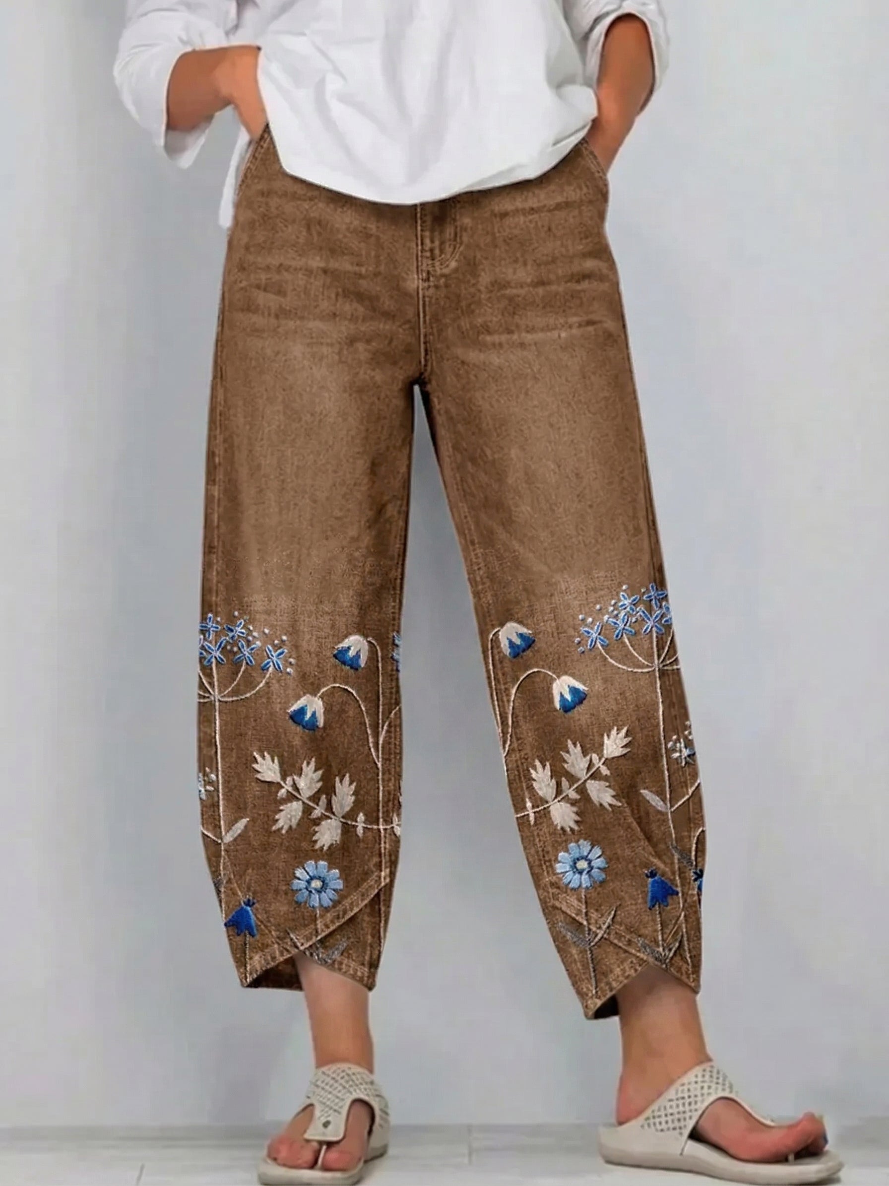 Avery | Casual Geborduurde Broek