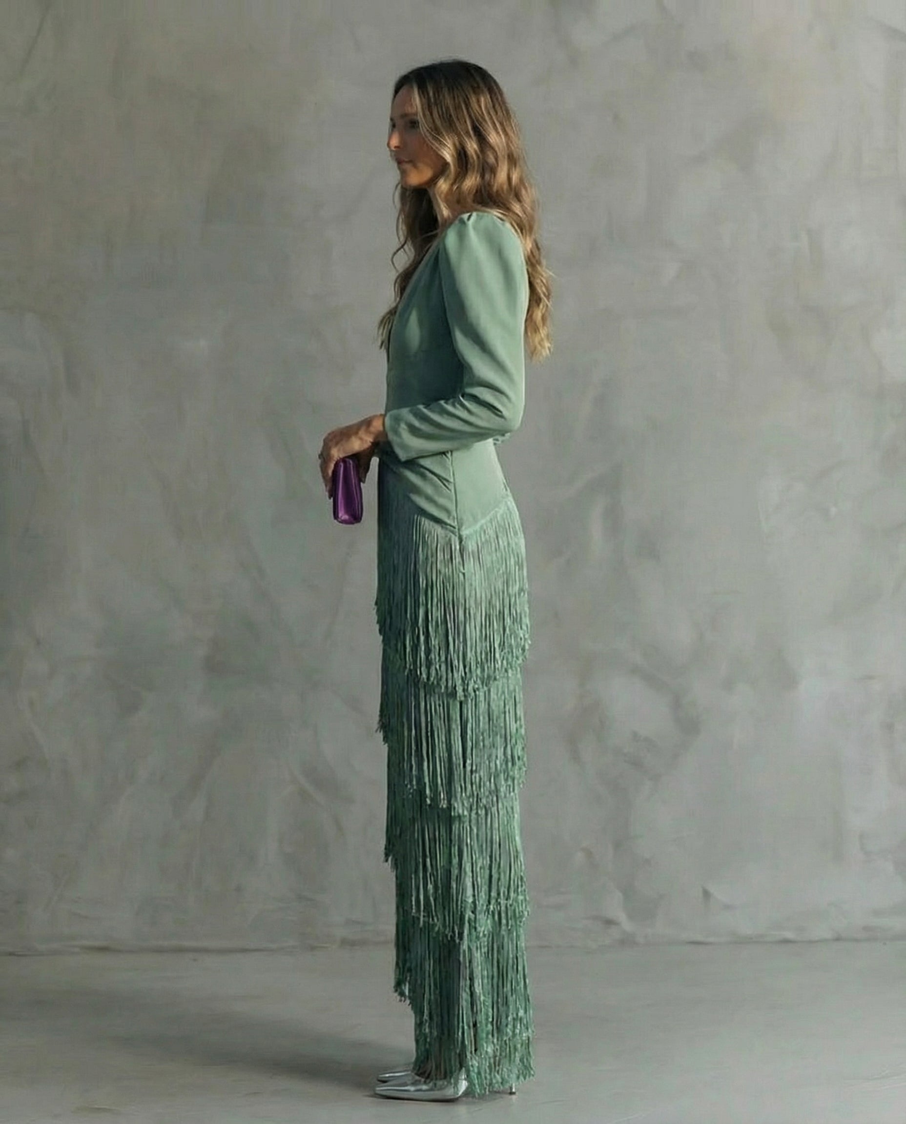 Maria | Elegante jurk met franjemouwen