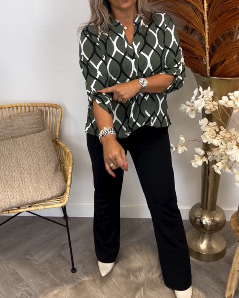 Marleen | Blouse met Grafisch Patroon