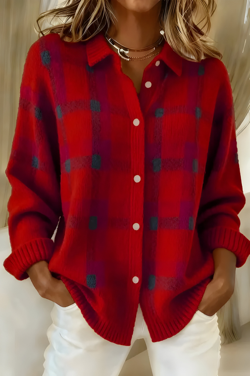 Lunelien | Stijlvolle Geruite Cardigan