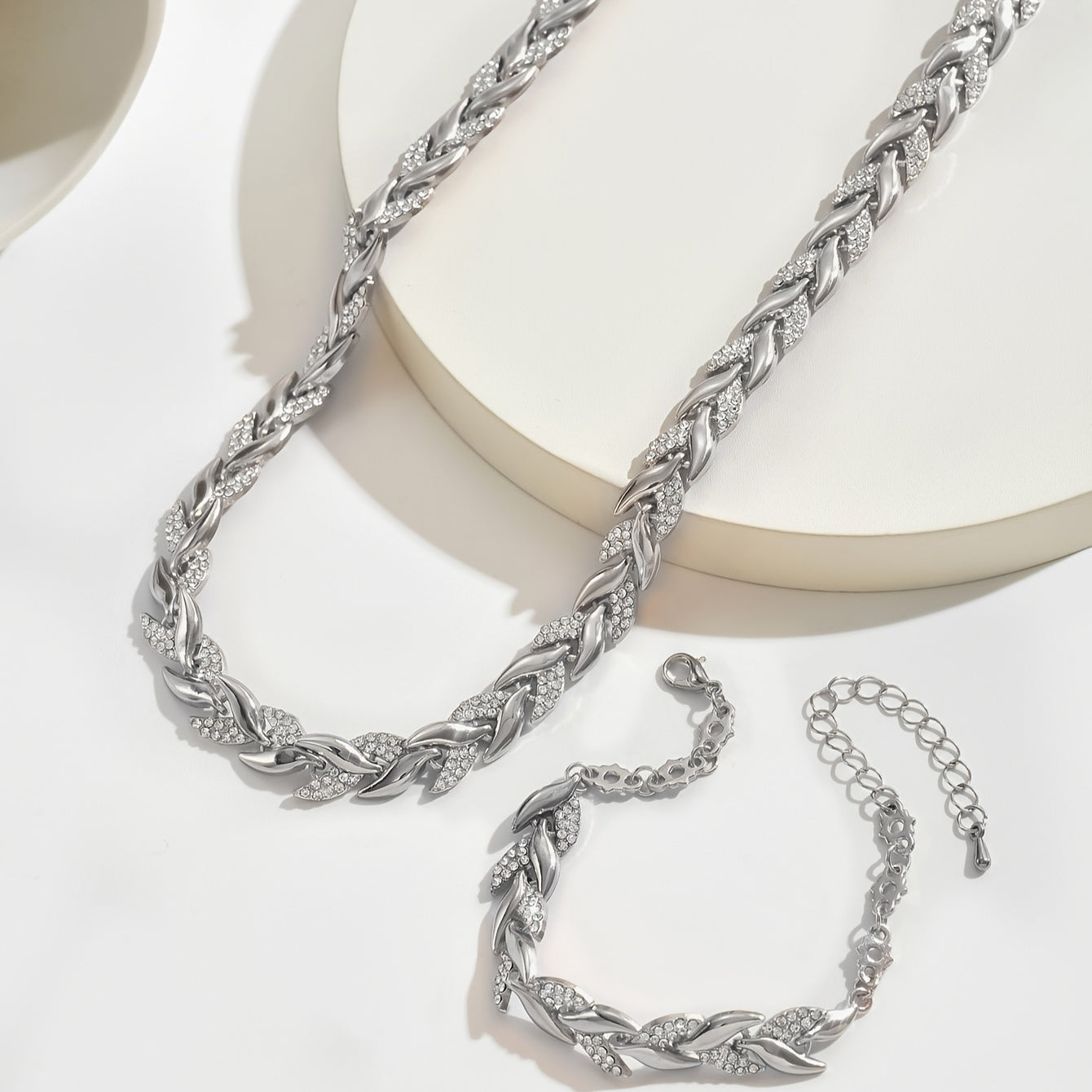 Gemma | Elegante glazen visstaartset met strass