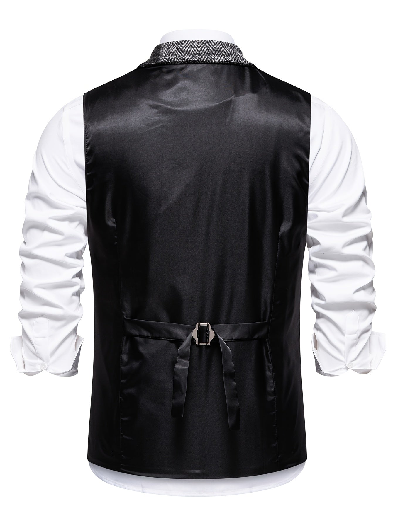 Spencer | Patchworkvest met visgraatpatroon