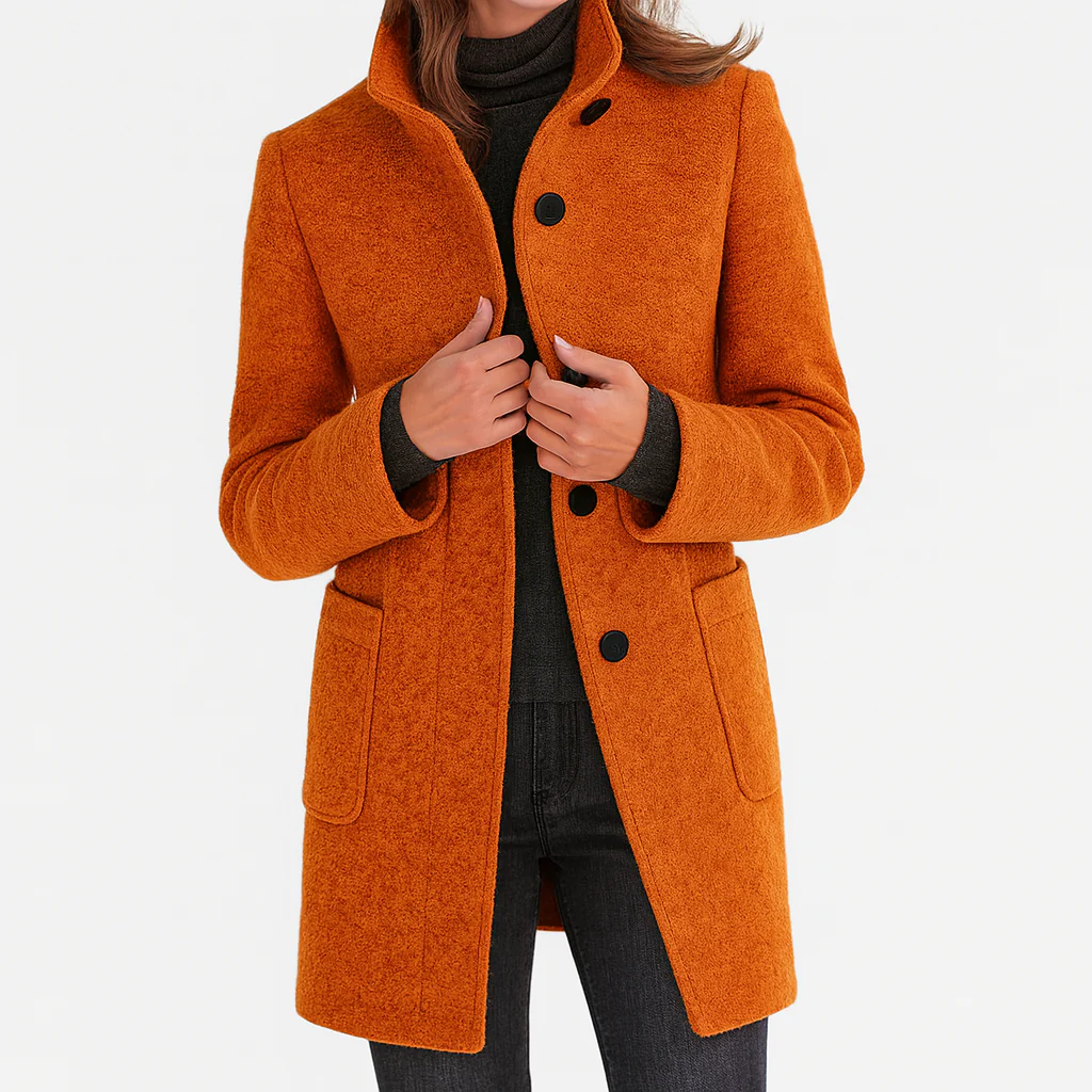 Victoria | Comfortabele Damesjas met Hoge Kraag